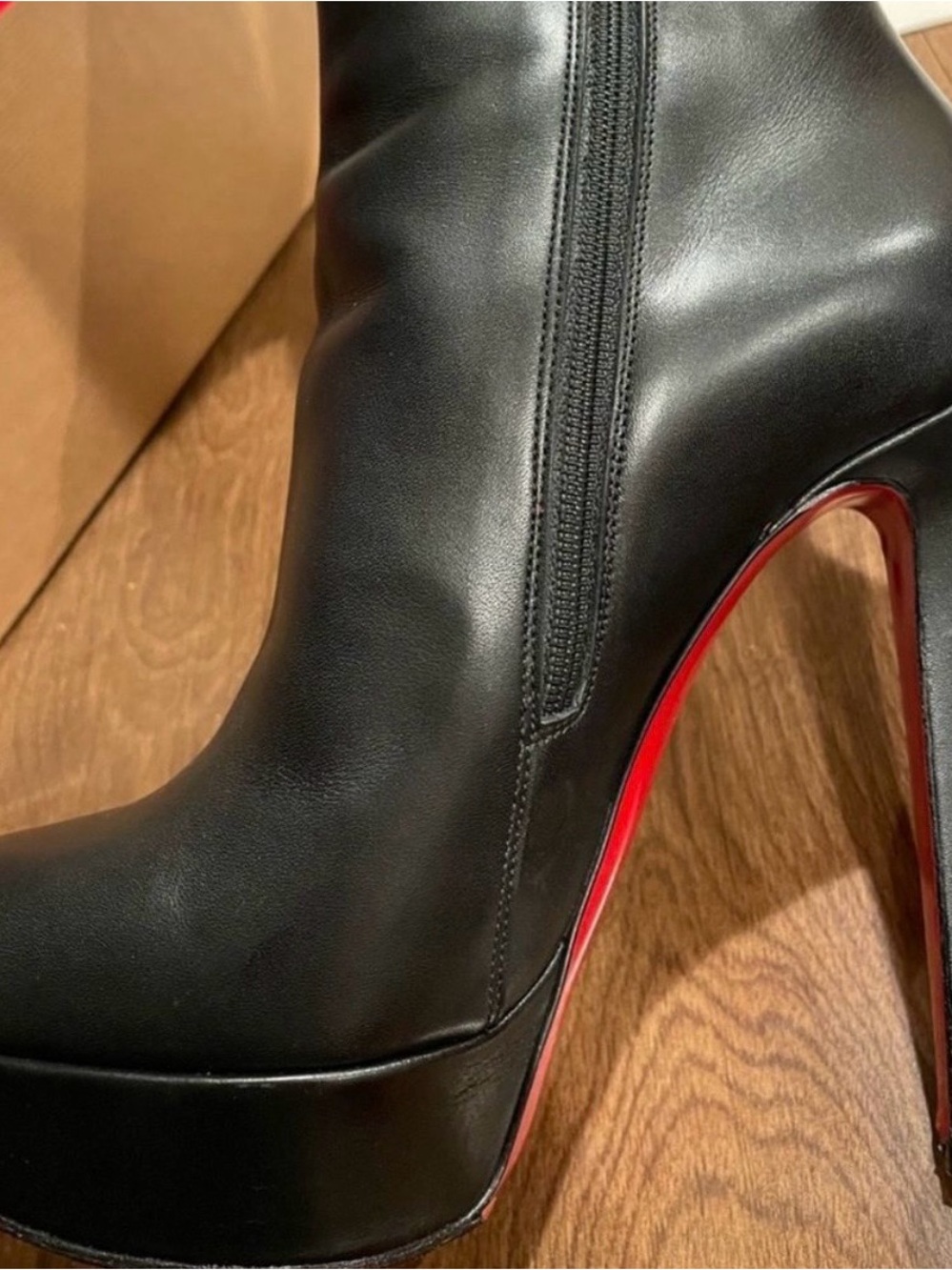 Christian Louboutin Black Bianca Botta Platform Boot 38.5 - Picture 8 of 9